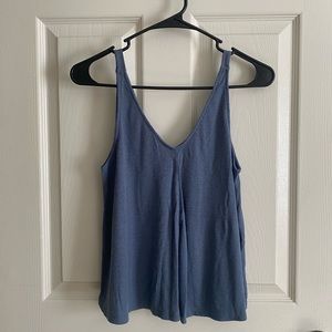Blue ribbed tank top